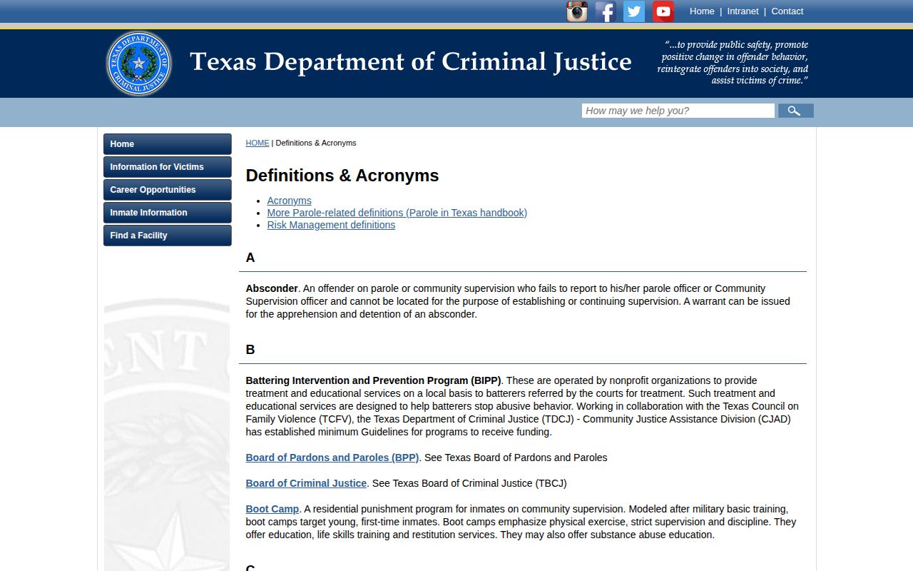 Callahan County projected release date and TDCJ discharge definitions